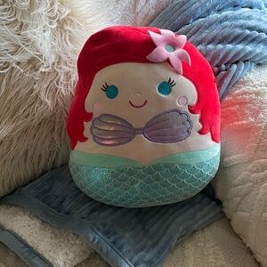 Disney Mermaid Plush Original Squishmallow with Red and Teal